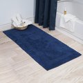 Bedford Home 100 Percent Cotton Reversible Long Bath Rug Navy 24 x 60 in. 67A-01615